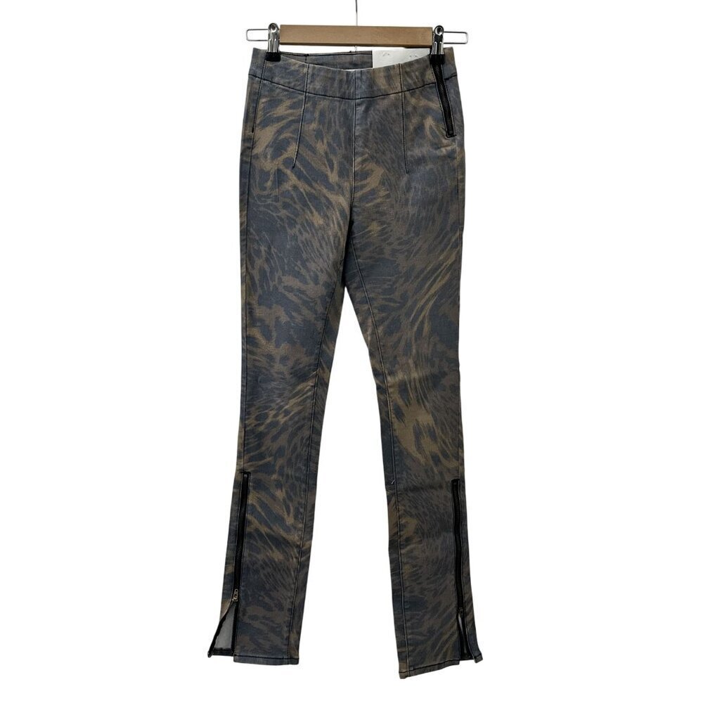 Urban Outfitters BDG High Rise Skinny Pants Leopard Print Zip Hem Women 26 NWT - Picture 4 of 16